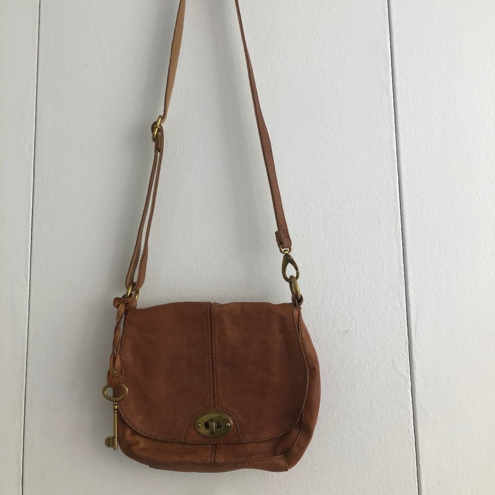 Fossil Brown Leather Crossbody